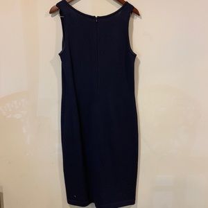 St. John Knit Navy Jacket, Dress, And pencil Skirt